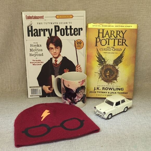 Harry Potter Beanie, Mug, Car and The Cursed Child Book Set - Picture 1 of 16